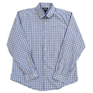 Express Slim Fit Blue & Purple Plaid Button-Up Shirt